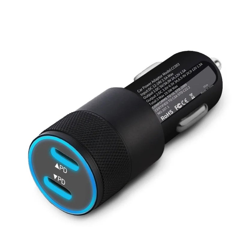 Y&D 60W USB C Car Charger, Quick Charge 3.0 Dual PD Car Adapter, 5V/2A 9V/2A Fast Charging Phone Charger for iPhone & Android, Compatible with Car Cigarette Lighter Socket, Automobile Chargers - Image 5